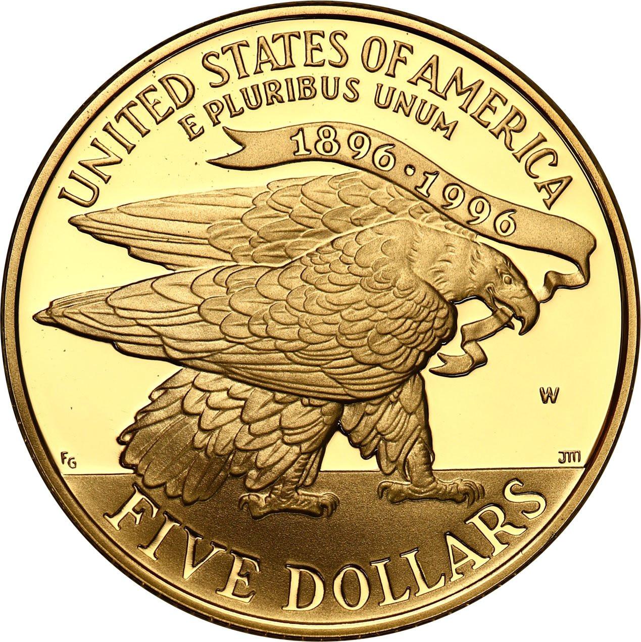 USA. Złote 5 dolarów 1995 Olimpiada Atlanta STADION / ORZEŁ