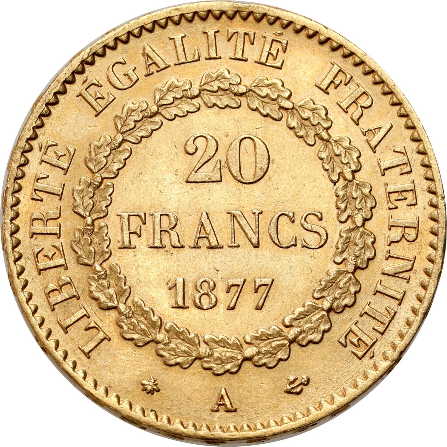 Francja III Republika 20 franków 1878 A Paryż ANIOŁ