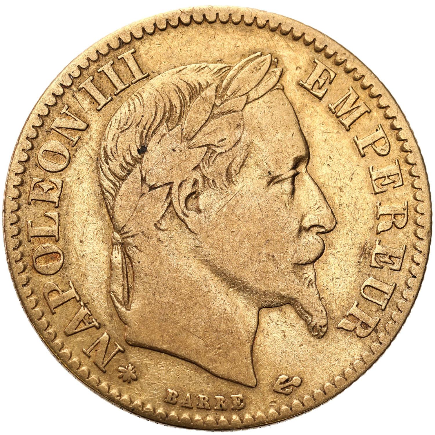 Francja Napoleon III 10 Franków 1865 A Paryż