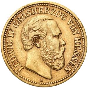 Niemcy. Hesja-Darmstadt. Ludwig IV, 10 marek 1888 A, Berlin, RZADKIE
