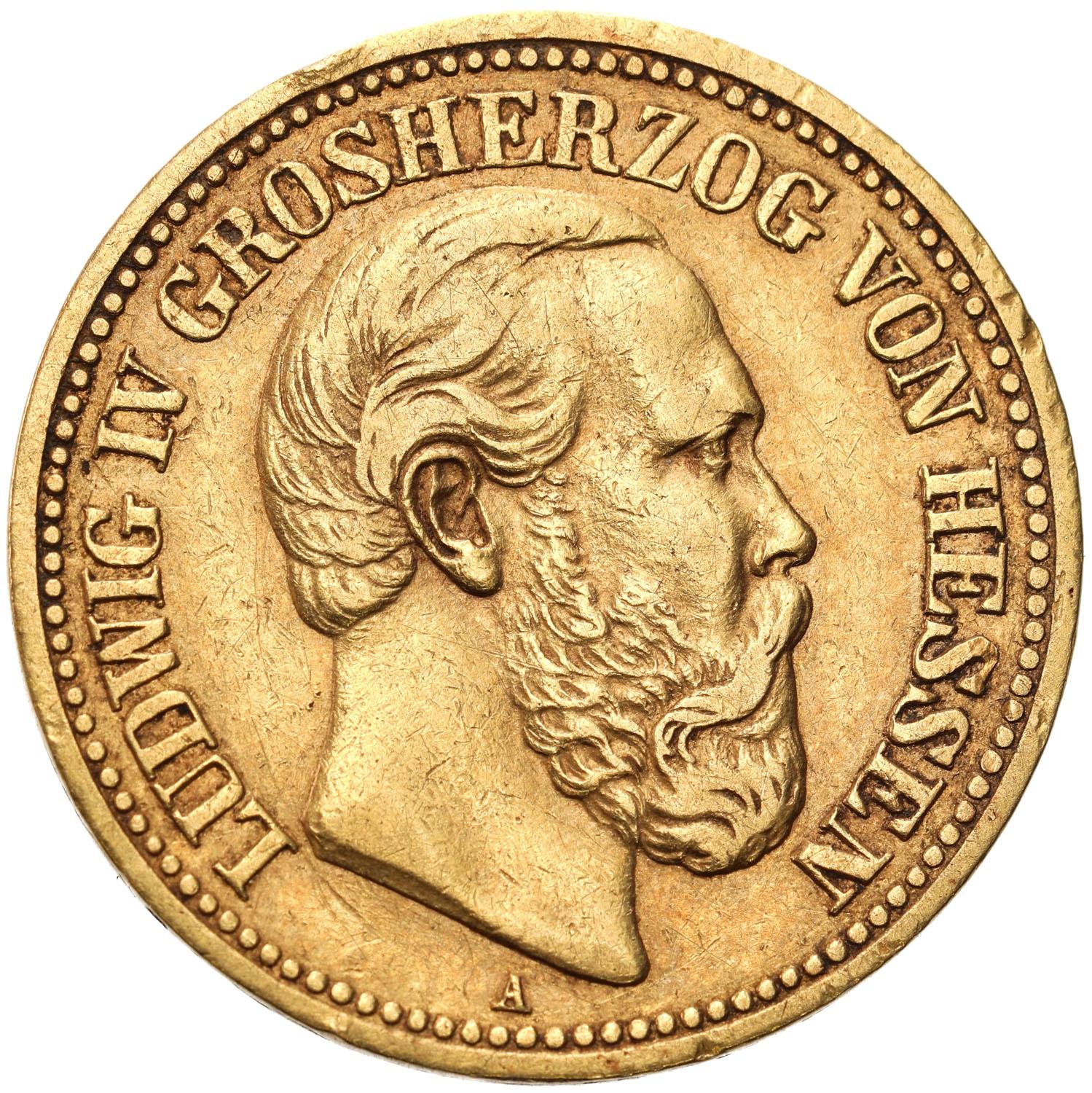 Niemcy. Hesja-Darmstadt. Ludwig IV, 10 marek 1888 A, Berlin, RZADKIE