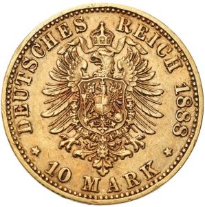 Niemcy. Hesja-Darmstadt. Ludwig IV, 10 marek 1888 A, Berlin, RZADKIE