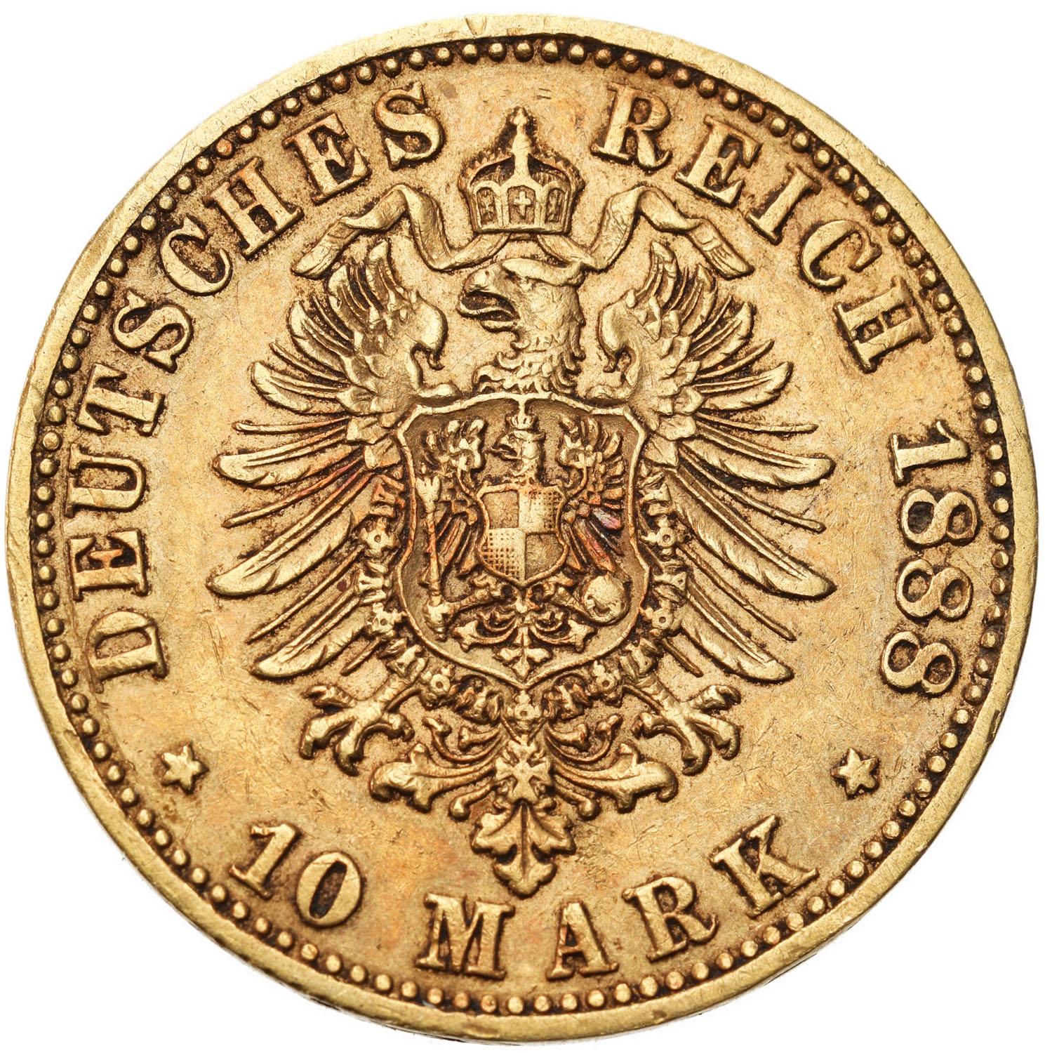Niemcy. Hesja-Darmstadt. Ludwig IV, 10 marek 1888 A, Berlin, RZADKIE
