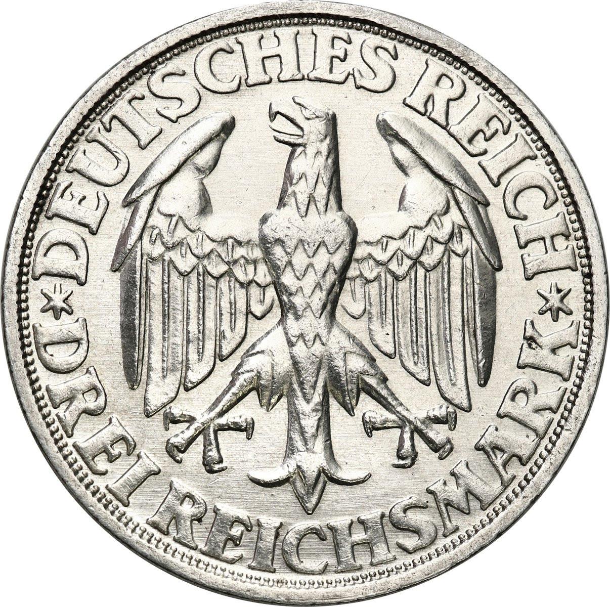 Niemcy, Weimar. 3 marki 1928 D, Monachium - 1.000 lat Dinkelsbühl - RZADKIE