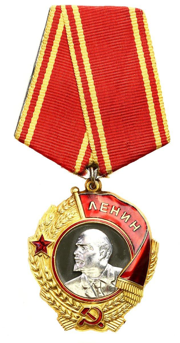 Rosja. Order Lenina złoto + platyna - LENIN - wstążka + legitymacja