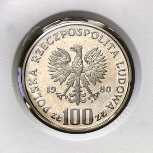 PRL. PRÓBA Nikiel 100 złotych 1980 – Igrzyska XXII Olimpiady