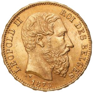Belgia. Leopold II 20 franków 1875