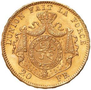 Belgia. Leopold II 20 franków 1875