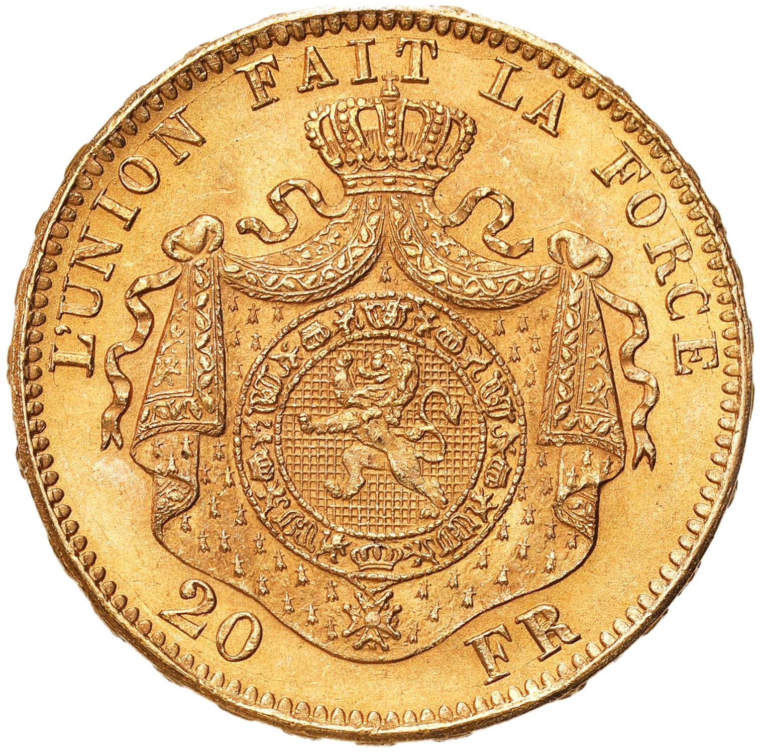 Belgia. Leopold II 20 franków 1875