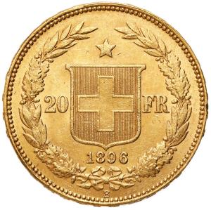 Szwajcaria 20 franków 1896 B