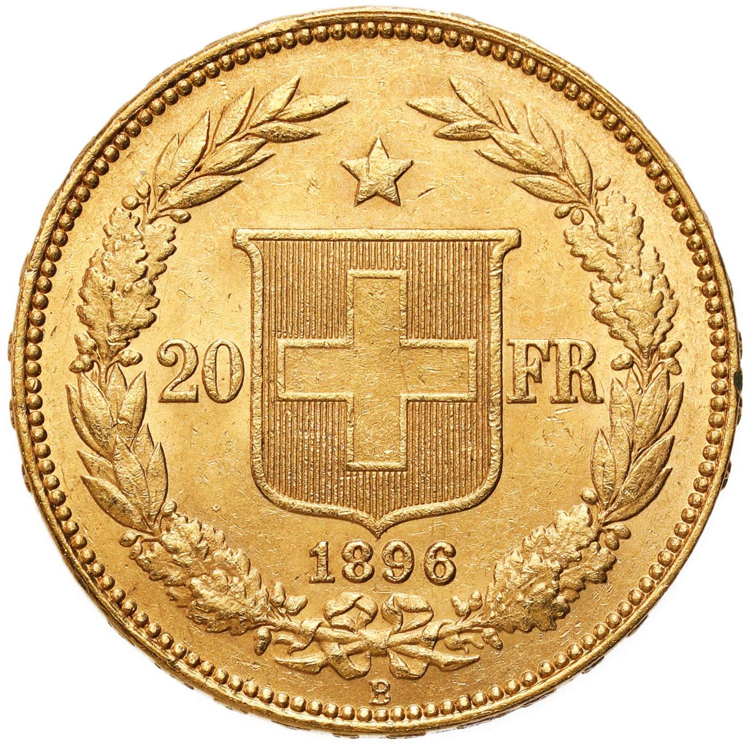 Szwajcaria 20 franków 1896 B