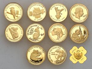 Świat. Zestaw najmniejszych złotych monet świata - 10 szt ZŁOTO