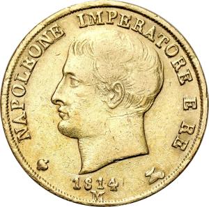 Włochy. Napoleon I (1805–1814). 20 lirów 1814 M, Mediolan