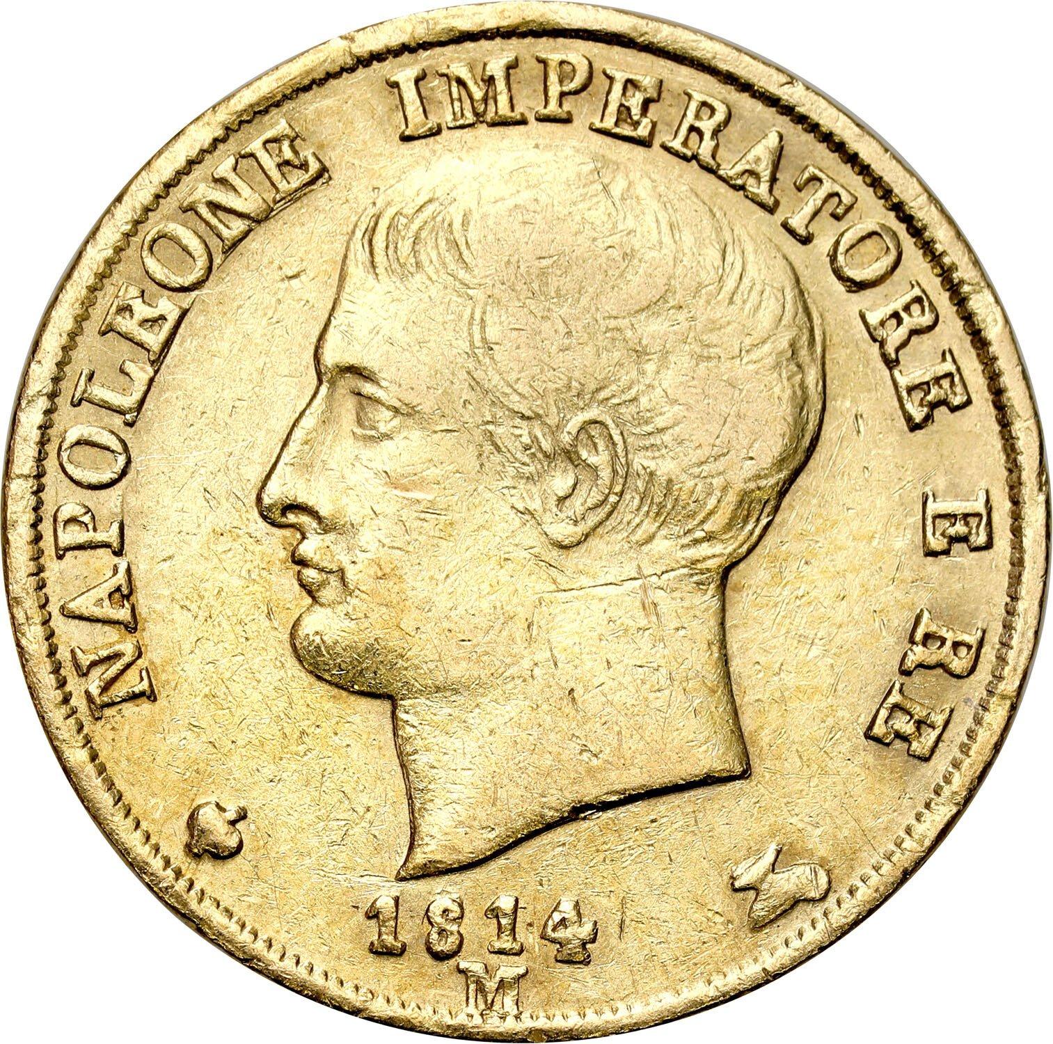 Włochy. Napoleon I (1805–1814). 20 lirów 1814 M, Mediolan