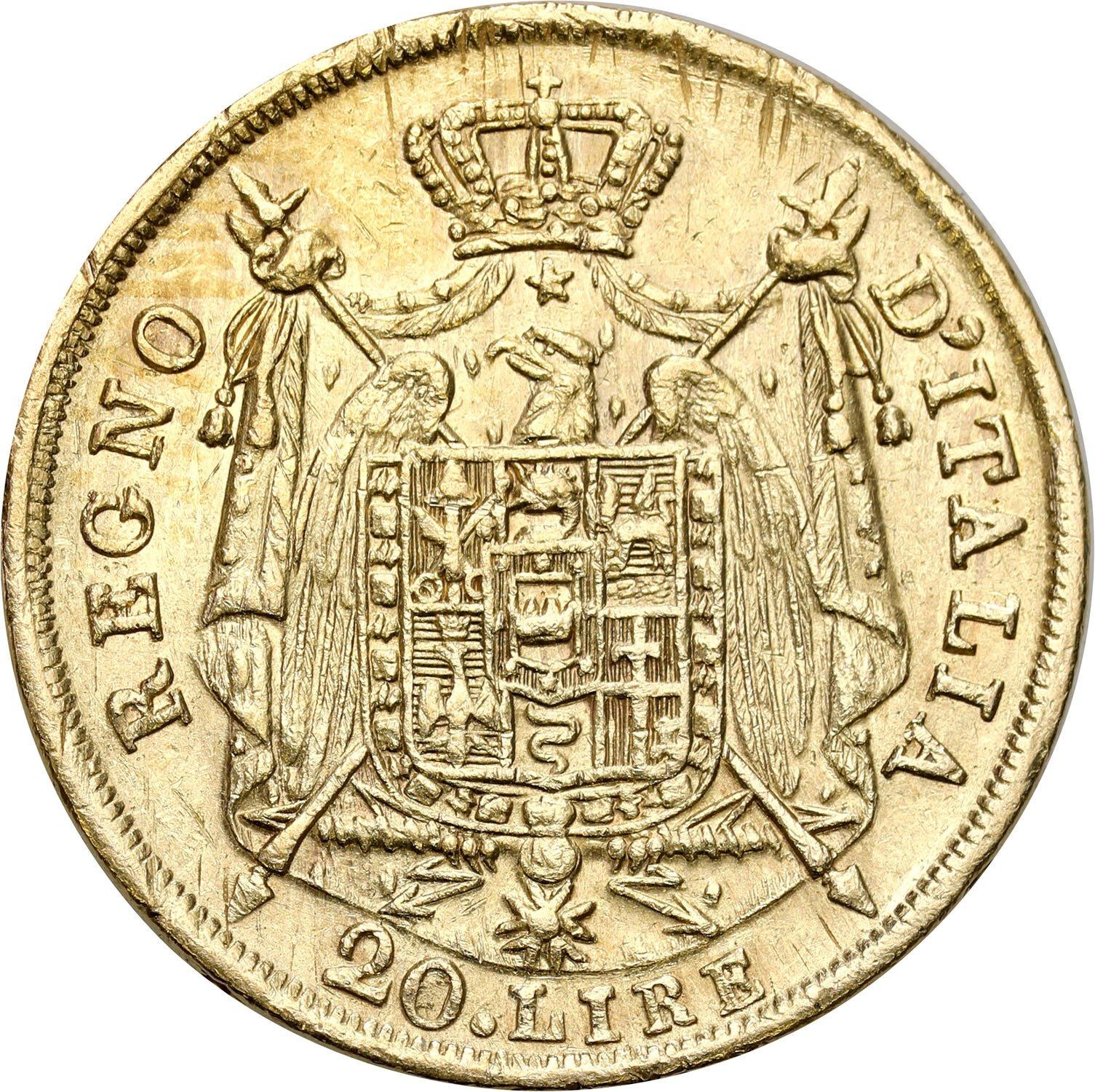 Włochy. Napoleon I (1805–1814). 20 lirów 1814 M, Mediolan