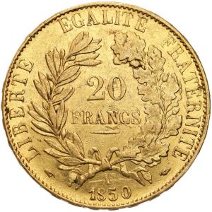 Francja. 20 franków 1850 A , Paryż