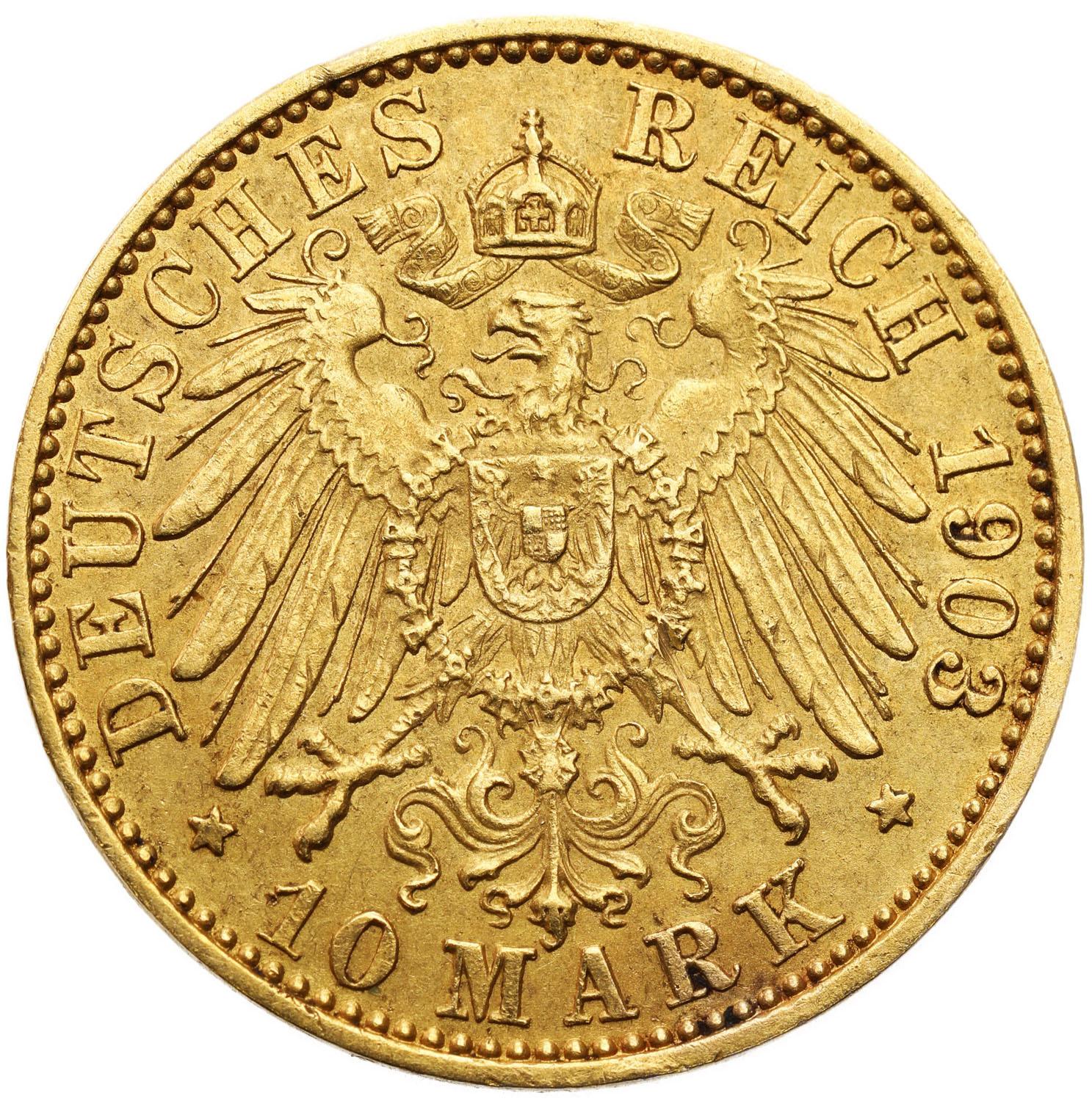 Niemcy Prusy. Whilhelm II 10 Marek 1903 A, Berlin