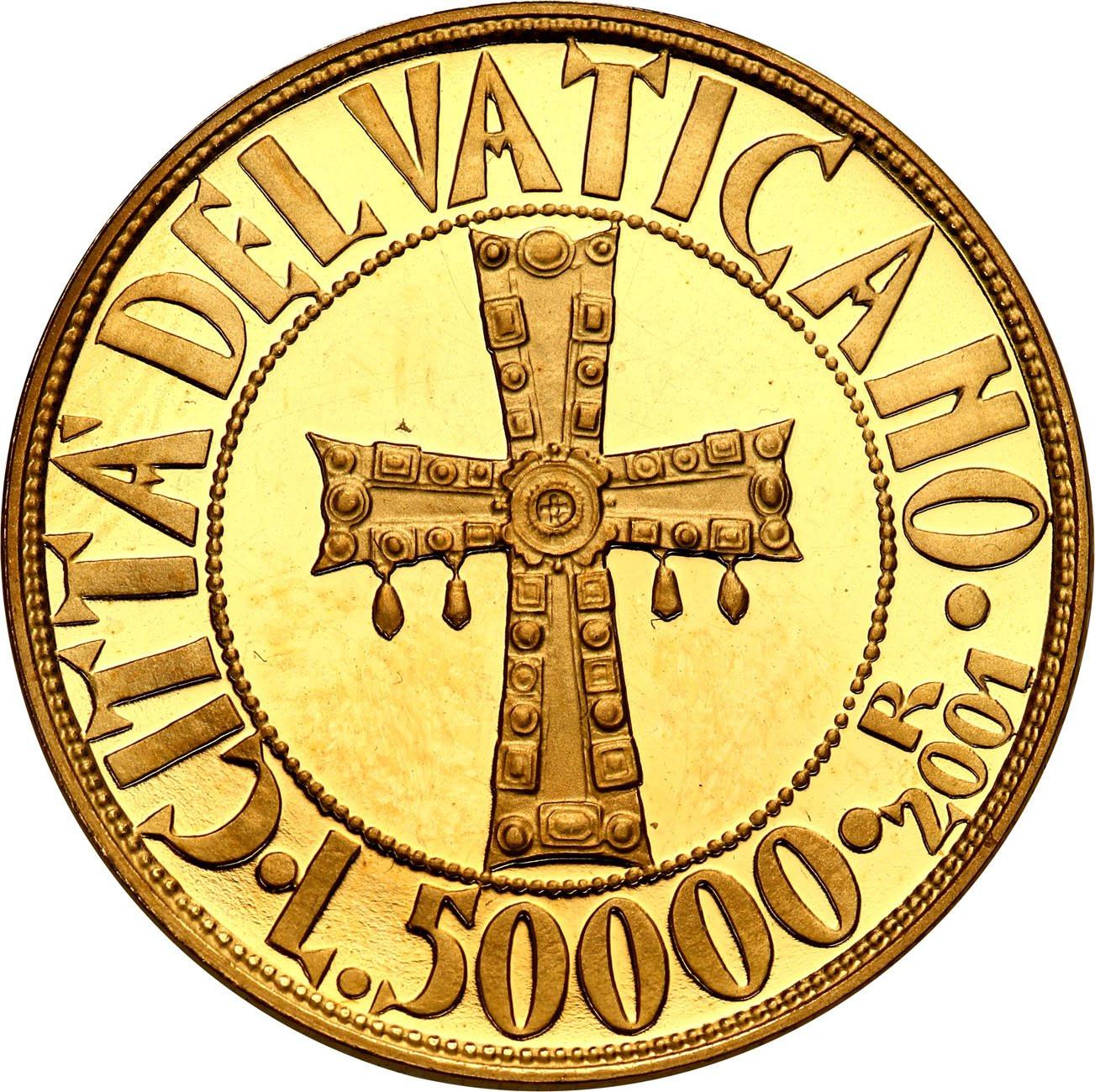 Watykan. Jan Paweł II 2001 50000 lirów st. L stempel lustrzany