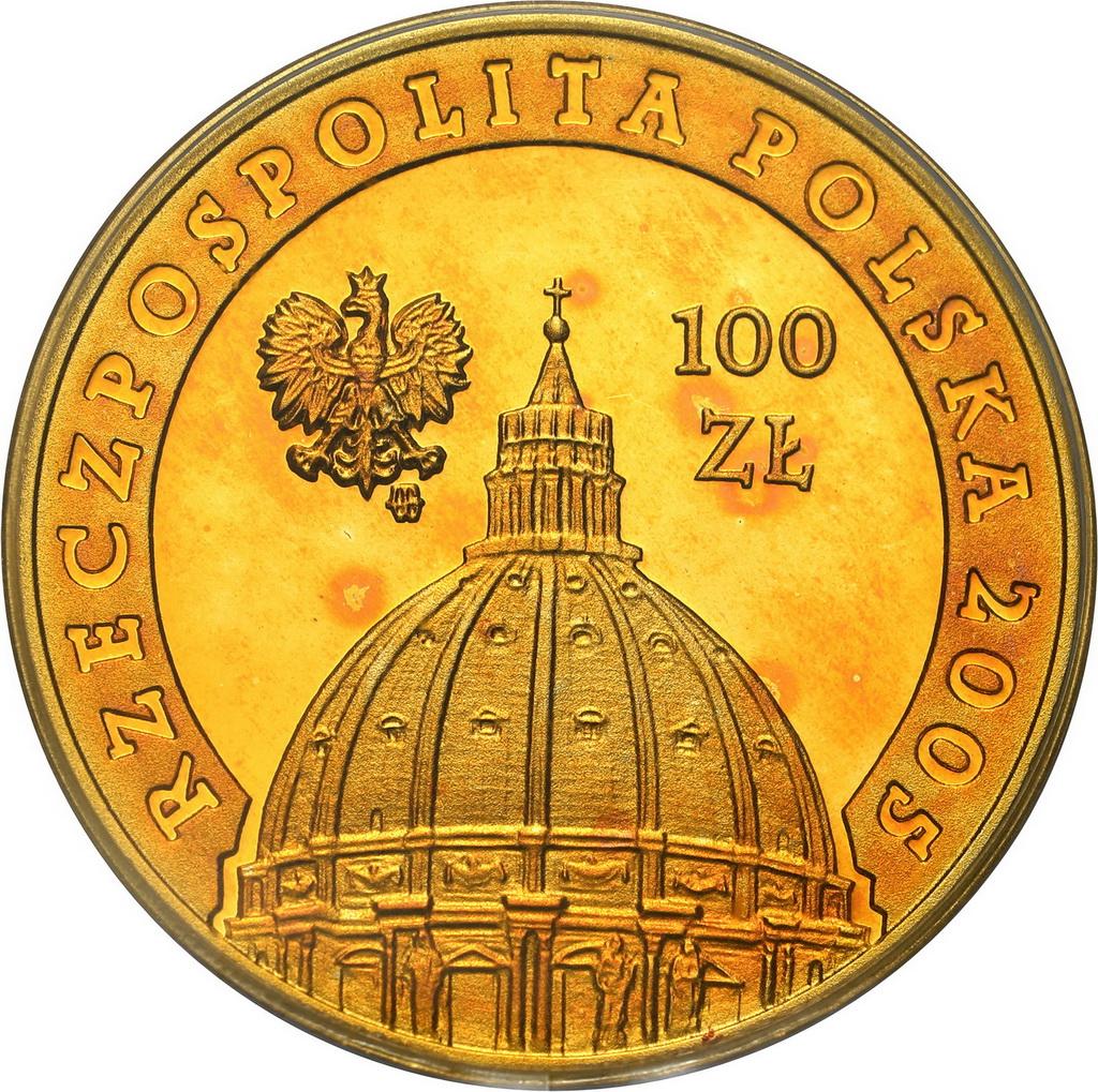 100 złotych 2005 Jan Paweł II PCGS PR69 DCAM (MAX)