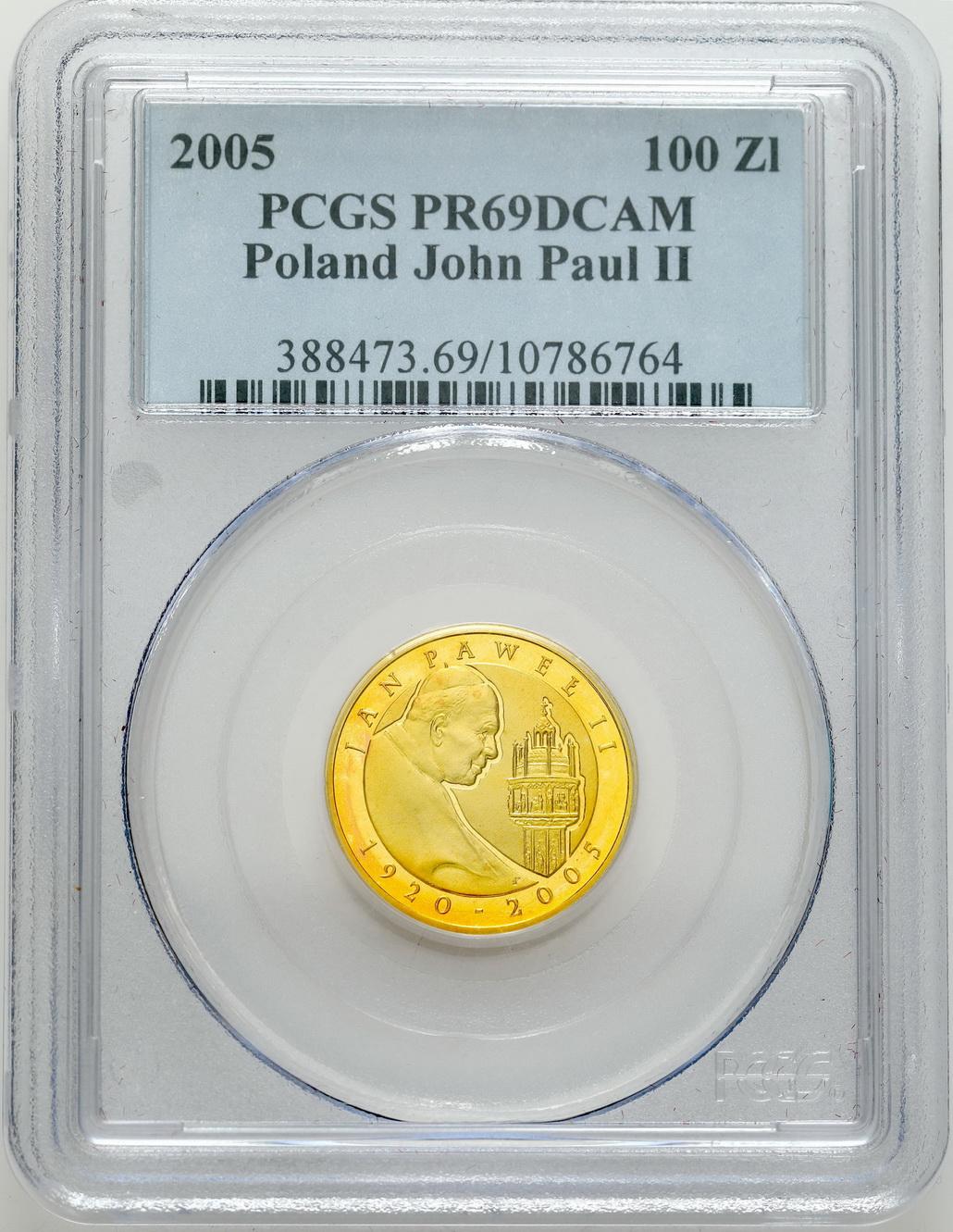 100 złotych 2005 Jan Paweł II PCGS PR69 DCAM (MAX)