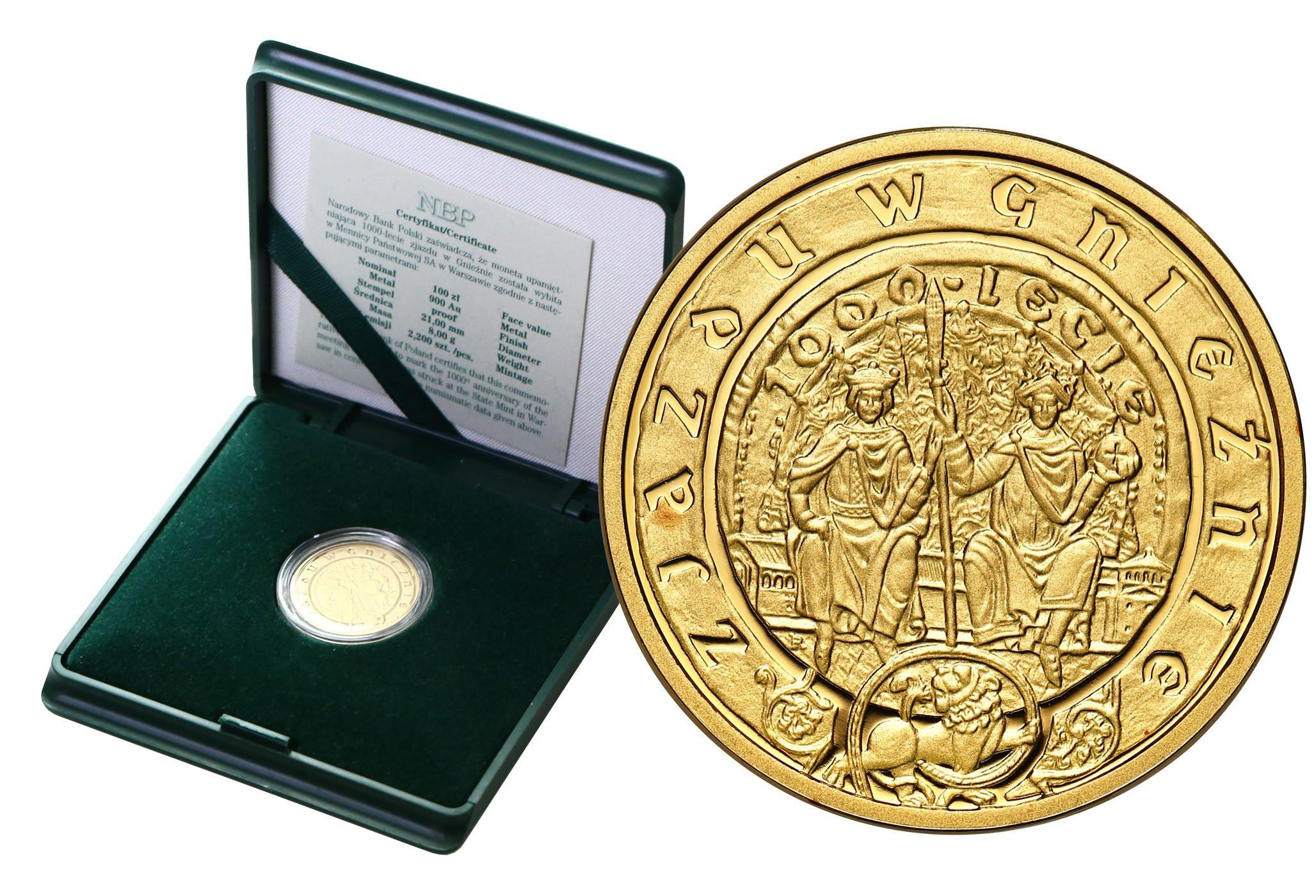 100 złotych 2000 Zjazd w Gnieźnie - małe Gniezno