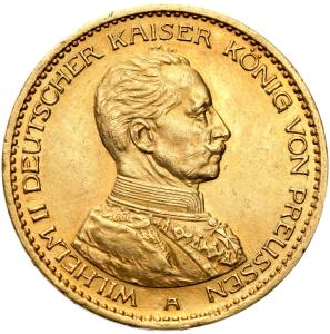 Niemcy. Prusy Wilhelm II 20 marek 1913 A, Berlin - Mundur - PIĘKNE