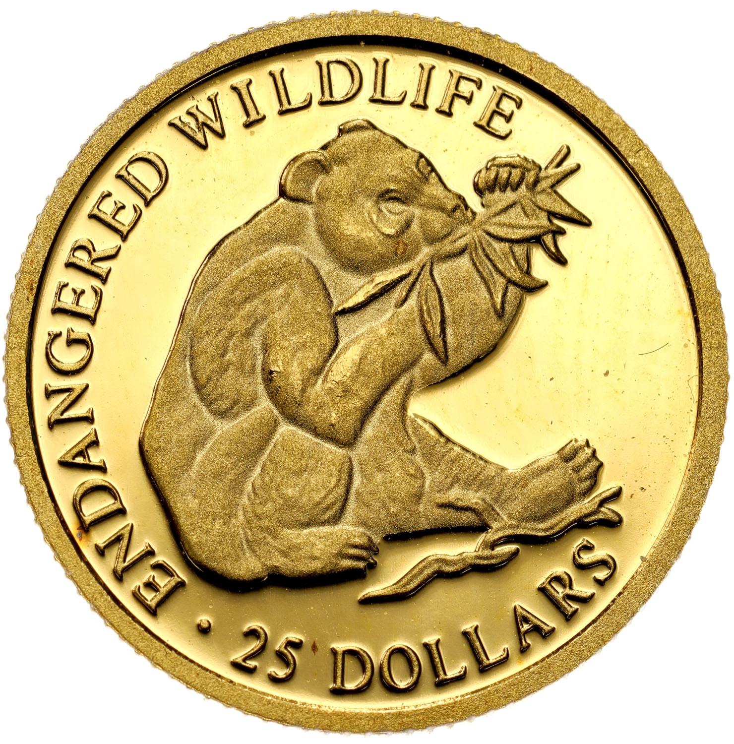 Wyspy Cooka. 25 dolarów 1997 Zagrożone gatunki - 1/25 uncji złota
