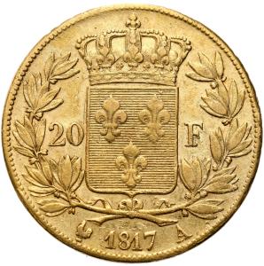 Francja 20 franków 1817 A Ludwik XVIII