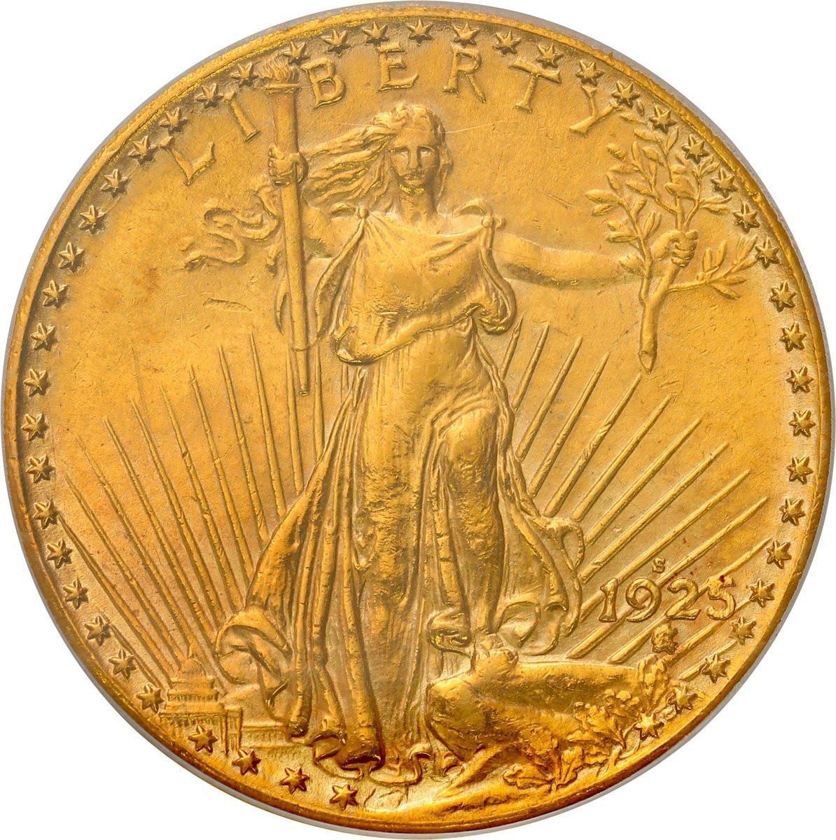 USA. 20 dolarów 1925 S San Francisco PCGS AU55 - RZADOŚĆ