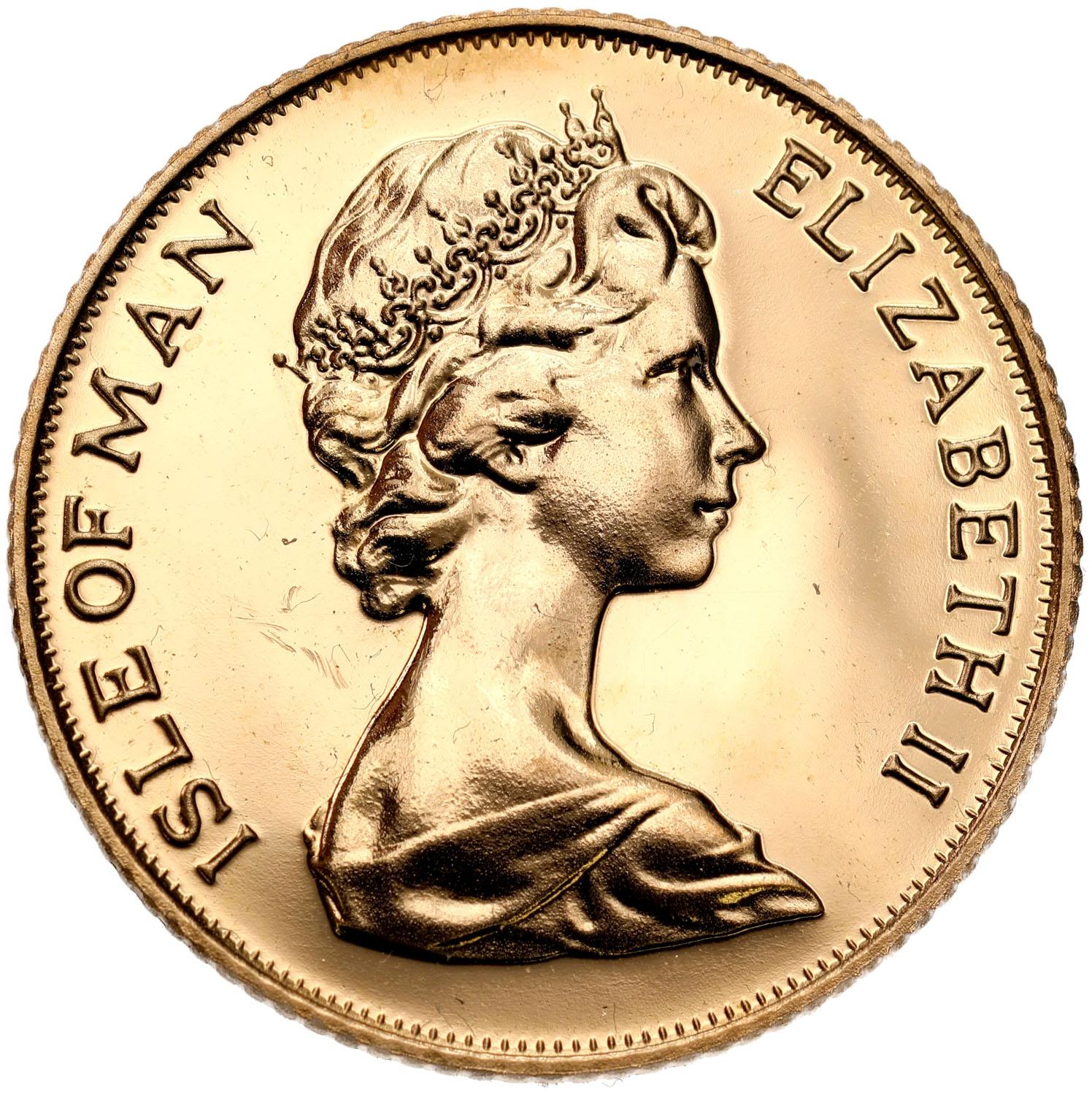 Isle of Man. Elżbieta II. 1/2 suwerena (funta) 1982 – Złoto
