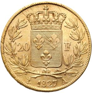 Francja. Karol X 20 franków 1827 