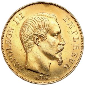 Francja. Napoleon III. 50 franków 1855 A, Paryż