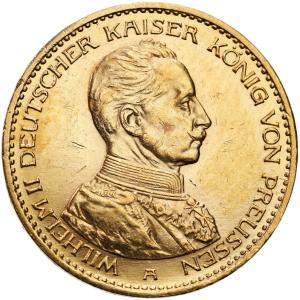 Niemcy. Prusy Wilhelm II 20 marek 1913 A Berlin - Mundur