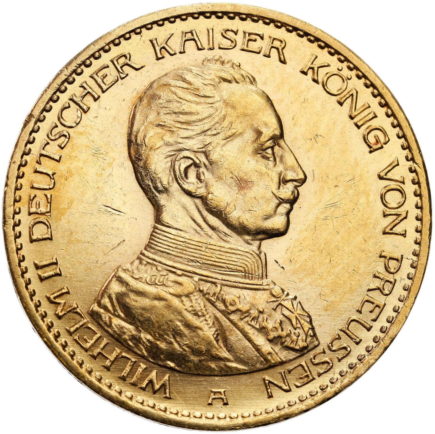 Niemcy. Prusy Wilhelm II 20 marek 1913 A Berlin - Mundur