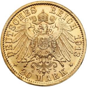Niemcy. Prusy Wilhelm II 20 marek 1913 A Berlin - Mundur