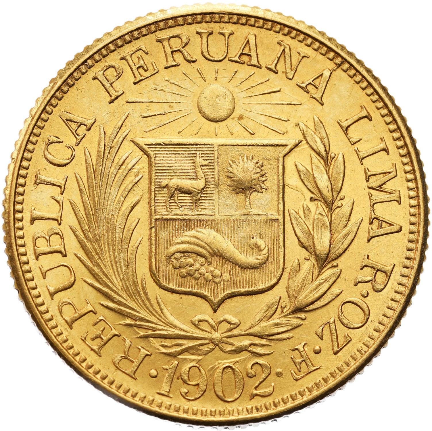 Peru. 1 libra 1902, Lima - PIĘKNE
