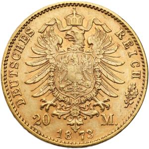Niemcy. Bawaria Ludwik II 20 Marek 1873 D, Monachium