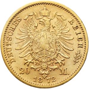 Niemcy. Saksonia Johan V. 20 Marek 1872 E - Drezno