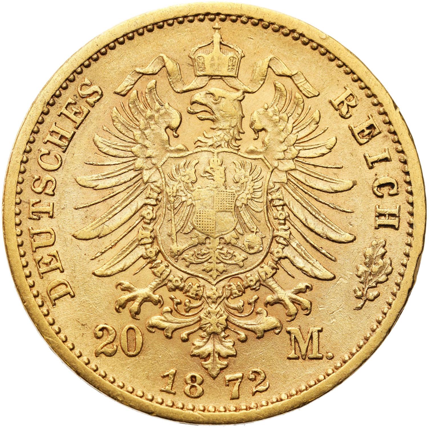 Niemcy. Saksonia Johan V. 20 Marek 1872 E - Drezno