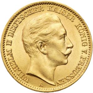 Niemcy. Prusy Wilhelm II 20 Marek 1910 A Berlin - PIĘKNE