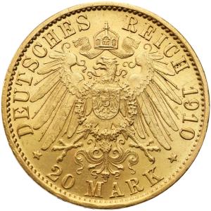 Niemcy. Prusy Wilhelm II 20 Marek 1910 A Berlin - PIĘKNE