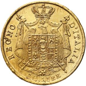 Włochy. Napoleon I (1805-1814). 40 lirów 1814 M, Mediolan