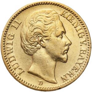 Niemcy, Bawaria. Ludwik II 20 Marek 1876 D - Monachium