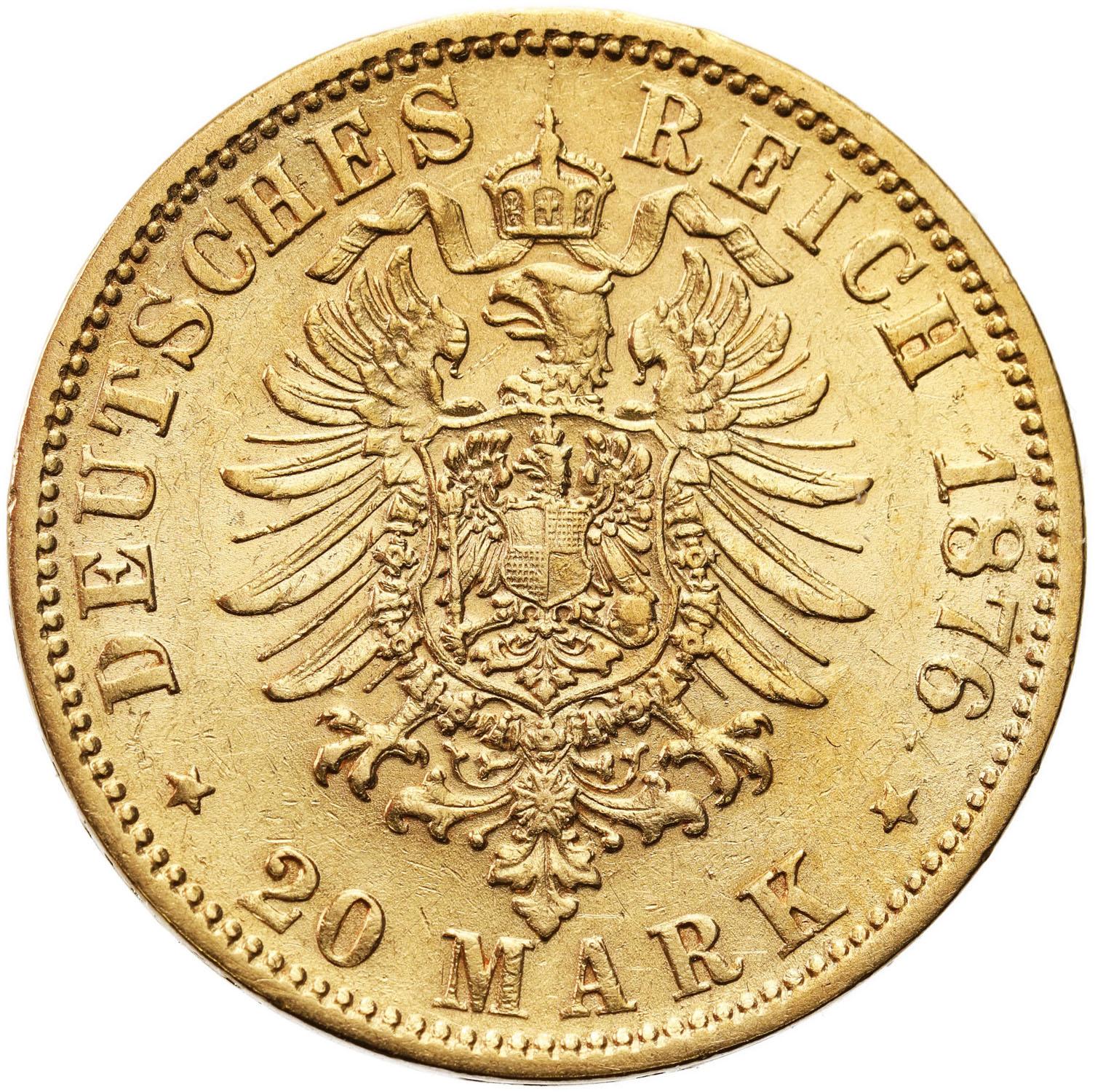 Niemcy, Bawaria. Ludwik II 20 Marek 1876 D - Monachium