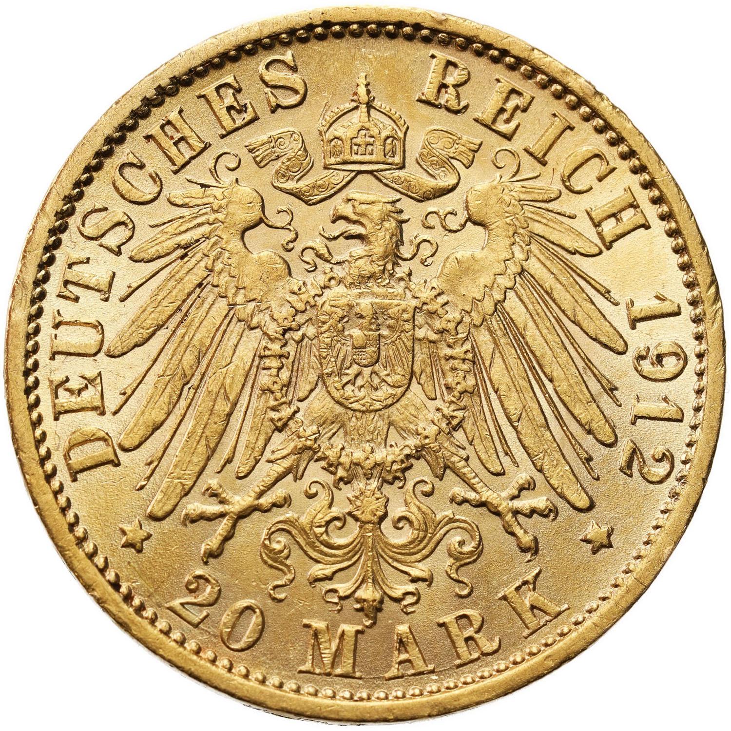 Niemcy, Badenia. 20 marek 1912 G, Karlsruhe - PIĘKNE