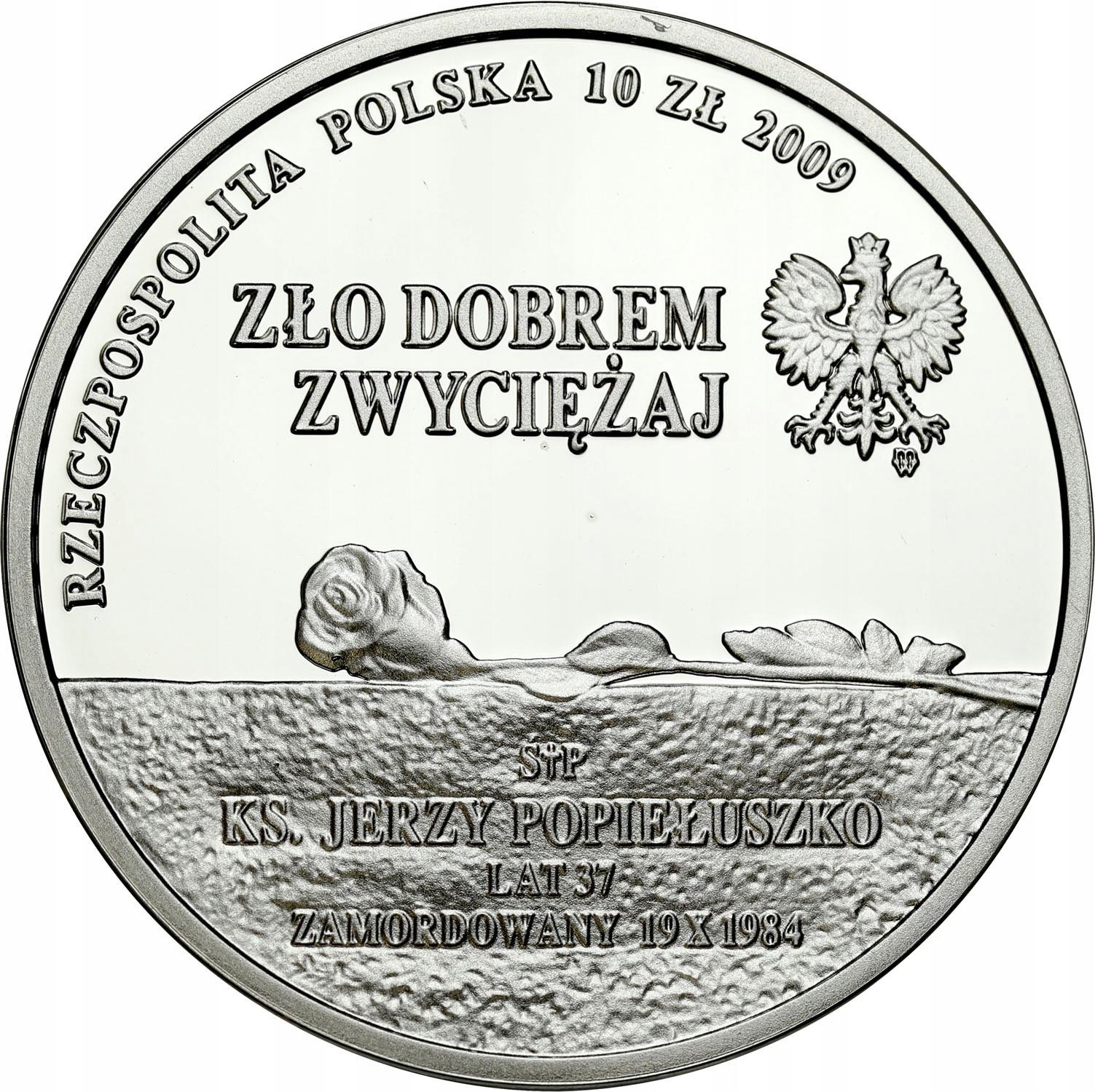 Polska zestaw 3 monet. Pamięci Księdza Jerzego Popiełuszki ZŁOTO + SREBRO