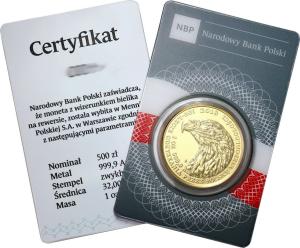 500 złotych 2018 Orzeł Bielik odzyskanie niepodległości - 1 uncja złota