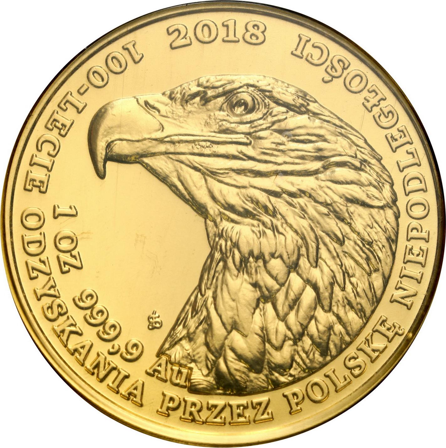 500 złotych 2018 Orzeł Bielik odzyskanie niepodległości - 1 uncja złota