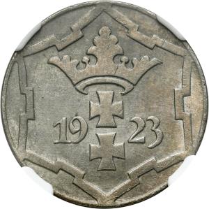Wolne Miasto Gdańsk/Danzig. 10 fenigów 1923 NGC MS63 - PIĘKNE