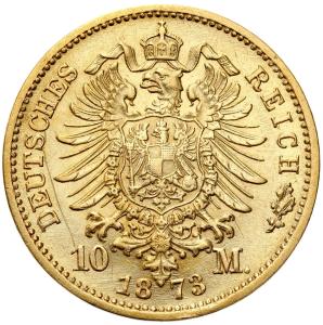 Niemcy, Badenia. Fryderyk I (1856–1907). 10 marek 1873 G, Karlsruhe
